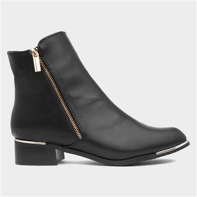 Brise Black Womens Zip-Up Ankle Boot