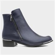 Lunar Brise Navy Womens Zip-Up Ankle Boot (Click For Details)