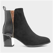 Lunar Jodee Womens Black Heeled Ankle Boot (Click For Details)