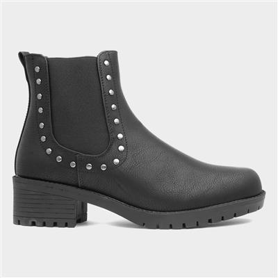 Womens Black Pull On Boot