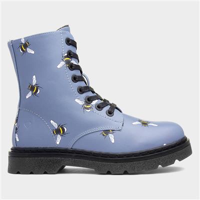 Justina Womens Denim Blue Bee Boots