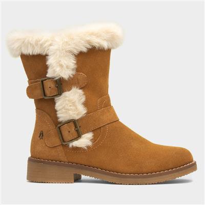 Macie Womens Tan Fur Ankle Boot