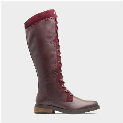 Rudy Womens Burgundy Leather Boot
