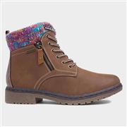 Lunar Jalapeno Womens Tan Zip Ankle Boot (Click For Details)