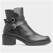 Caprice Womens Black Leather Ankle Boot (Click For Details)