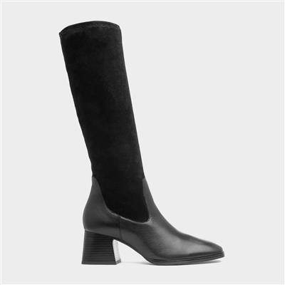 Womens Black Knee High Sock Boot