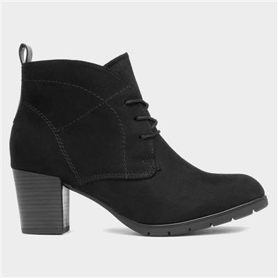 Womens Black Lace Up Ankle Boot