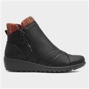 Cushion Walk Felicity Black Knitted Collar Boot (Click For Details)