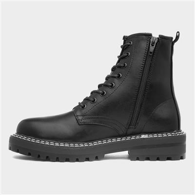 Marissa Womens Black Lace Up Boot