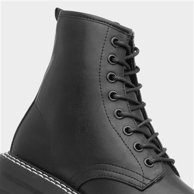 Marissa Womens Black Lace Up Boot