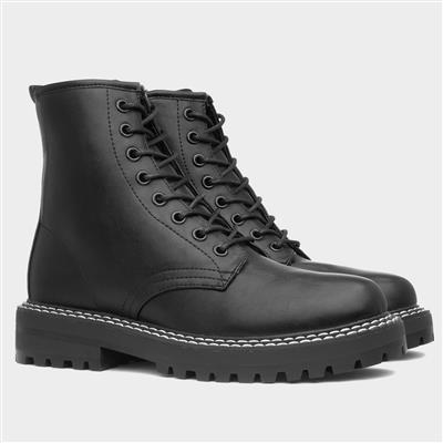 Marissa Womens Black Lace Up Boot