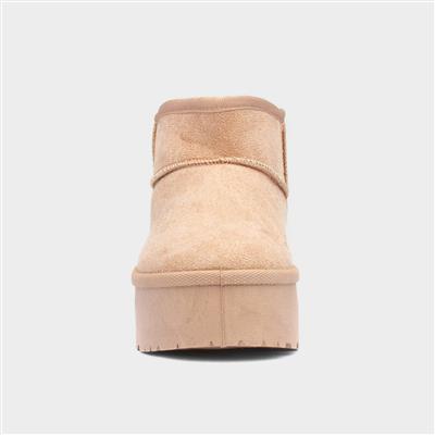 Truffle Sasha Womens Sand Fur Lined Ankle Boot