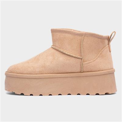 Truffle Sasha Womens Sand Fur Lined Ankle Boot