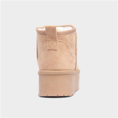 Truffle Sasha Womens Sand Fur Lined Ankle Boot