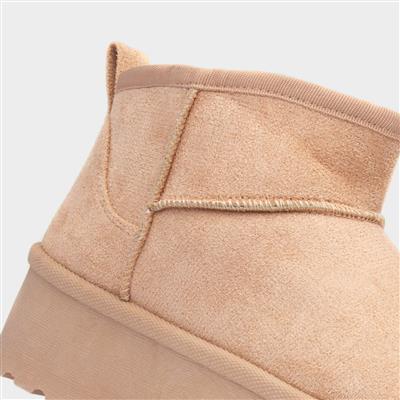 Truffle Sasha Womens Sand Fur Lined Ankle Boot