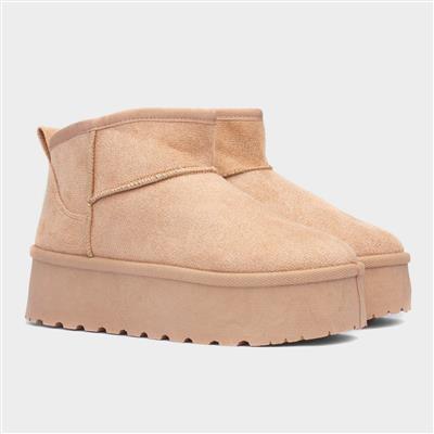 Truffle Sasha Womens Sand Fur Lined Ankle Boot