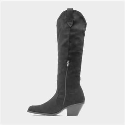 Truffle Roxxi Womens Black Long Leg Cowboy Boot-189794 | Shoe Zone