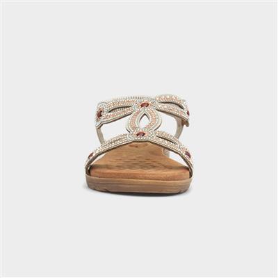 Arraso Womens Beige Diamante Sandal