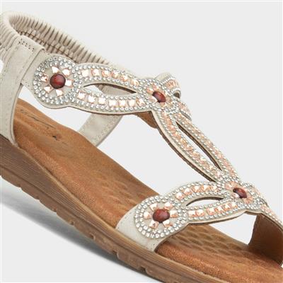 Arraso Womens Beige Diamante Sandal
