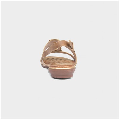 Adora Womens Tan Slingback Buckle Sandal