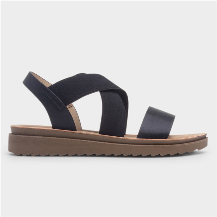 Womens Black Wide Fit Sandal