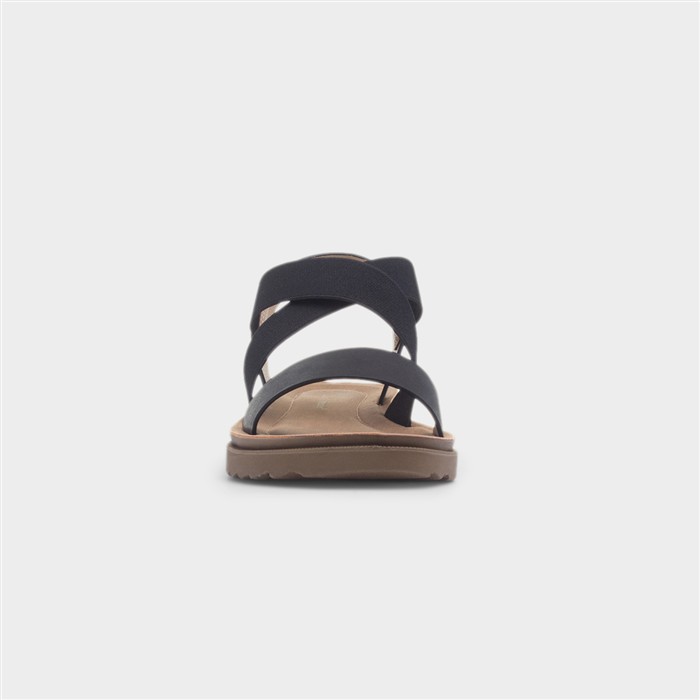 Womens Black Wide Fit Sandal