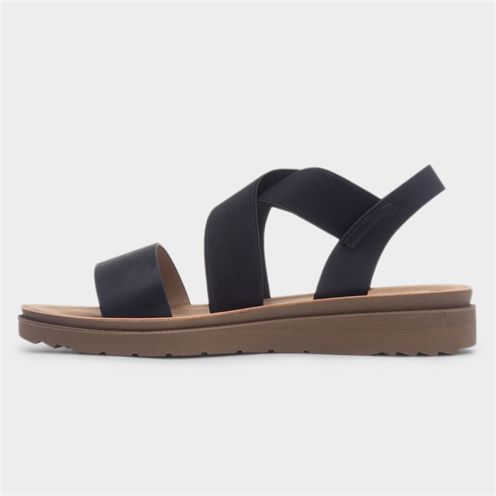 Womens Black Wide Fit Sandal