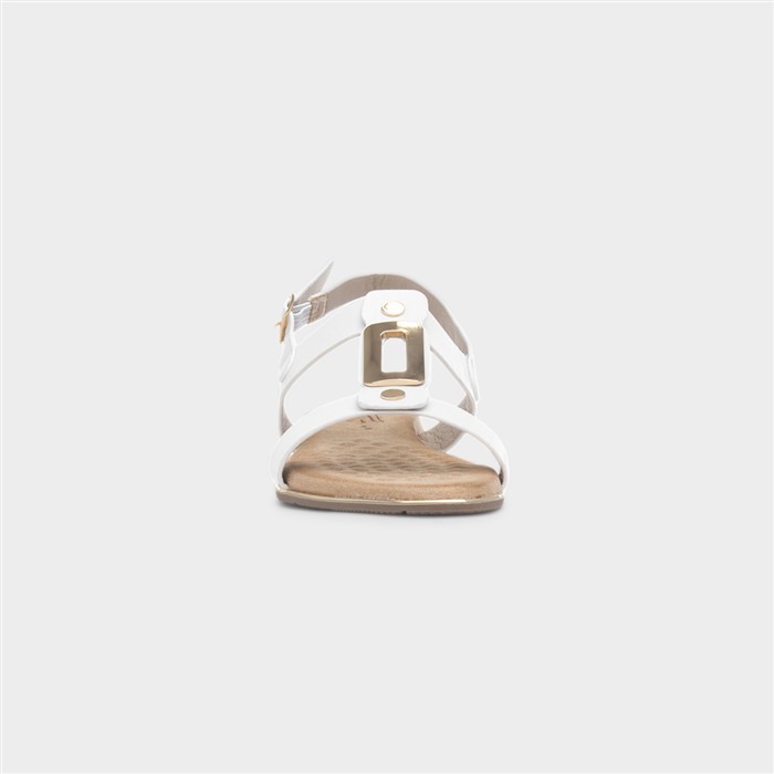 Adora Womens White Slingback Buckle Sandal