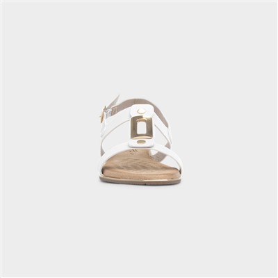 Adora Womens White Slingback Buckle Sandal