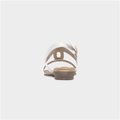 Adora Womens White Slingback Buckle Sandal