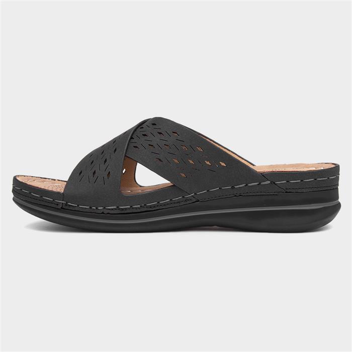 Antigua Womens Black Mule Sandal