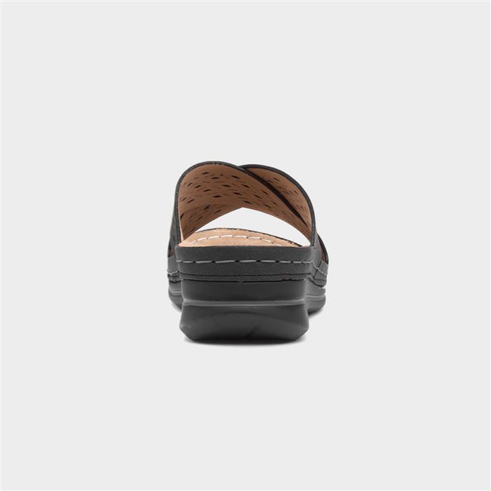 Antigua Womens Black Mule Sandal
