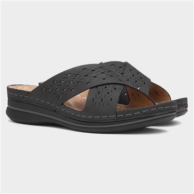 Antigua Womens Black Mule Sandal