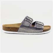 Lazy Dogz Roco Womens Navy Glitter Suede Sandal (Click For Details)