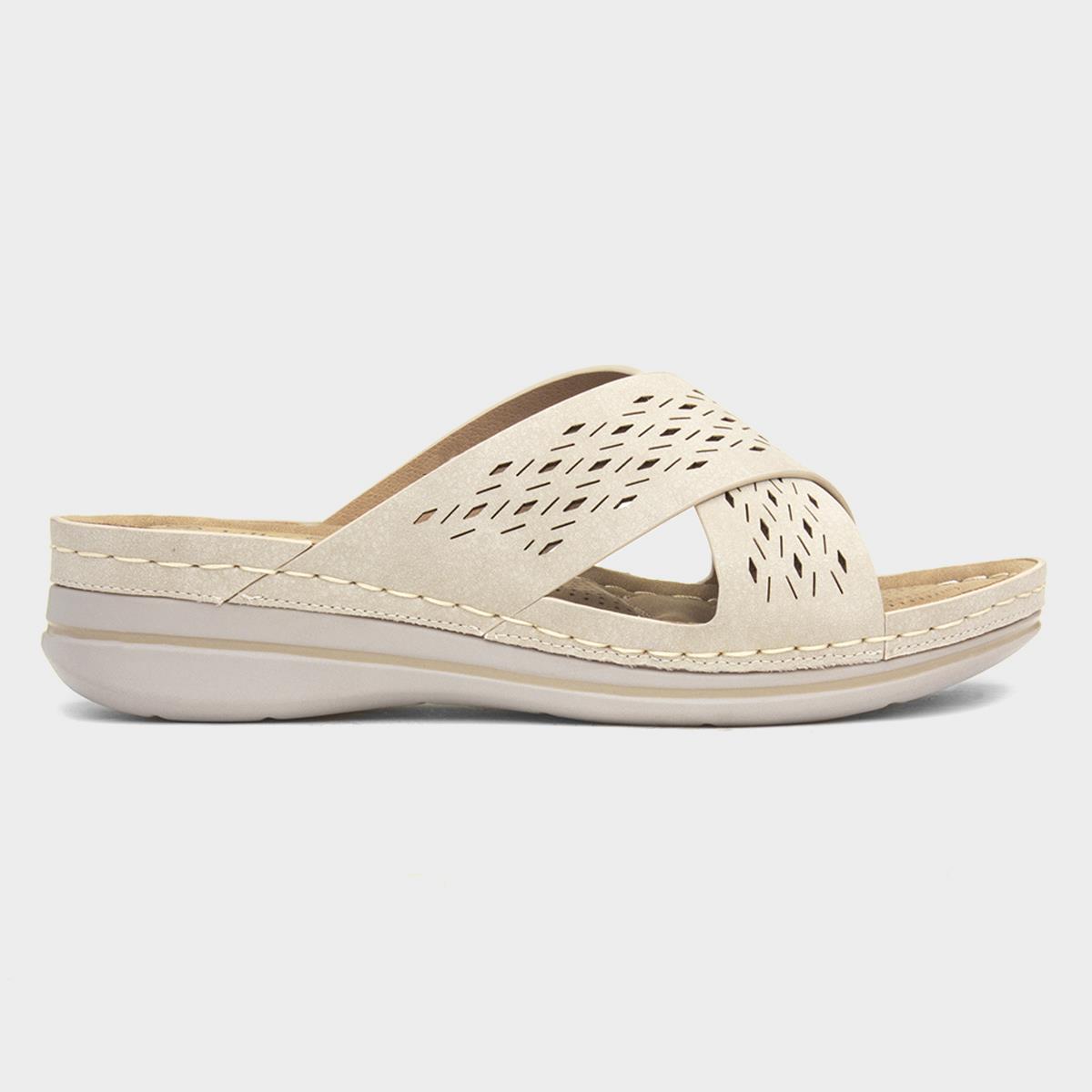Antigua Womens Beige Mule Sandal
