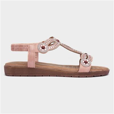 Arraso Womens Pink Diamante Sandal