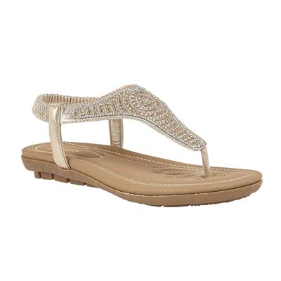 Orla Womens Metallic Gold Toe Post Sandal