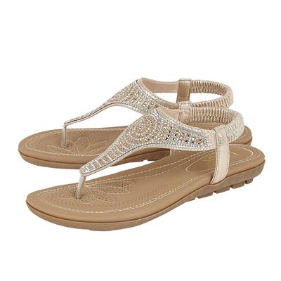 Orla Womens Metallic Gold Toe Post Sandal