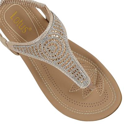 Orla Womens Metallic Gold Toe Post Sandal