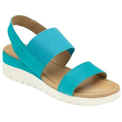 Cecilla Womens Turquoise Suede Sandal