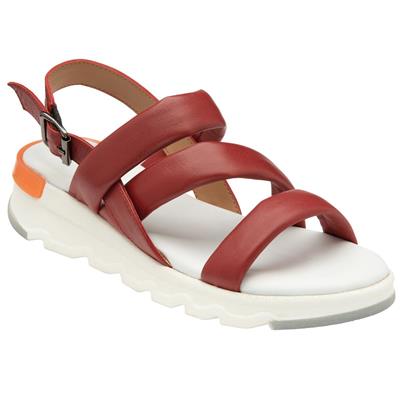Fionne Womens Red Leather Strappy Sandal
