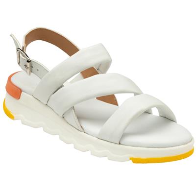 Fionne Womens White Leather Strappy Sandal