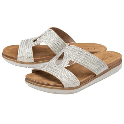 Nadya Womens Metallic Silver Mule Sandal