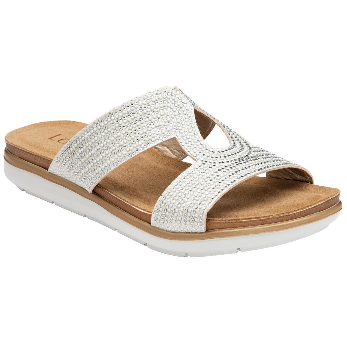 Nadya Womens Metallic Silver Mule Sandal