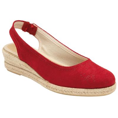 Anais Womens Red Wedged Shoe