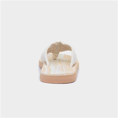 Adios Womens Beige Webbing Flip Flop