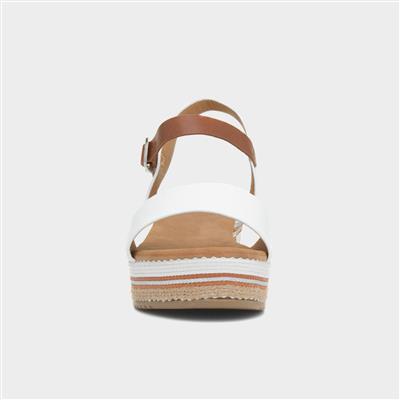 Britt Womens White Wedge Sandal