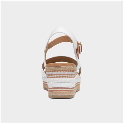 Britt Womens White Wedge Sandal