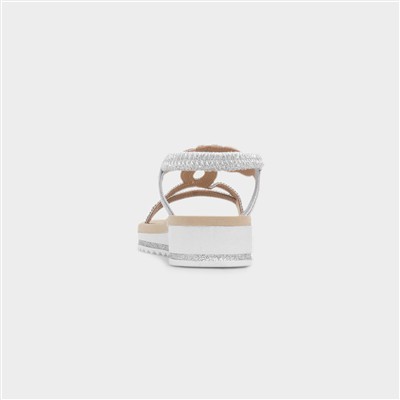 Guyana Womens Silver Wedge Sandal