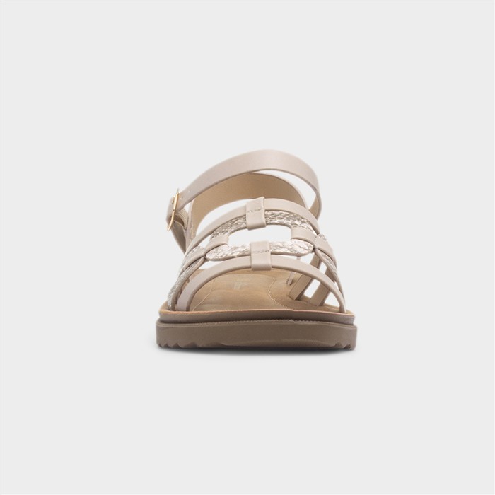 Womens Beige Wide Fit Sandal